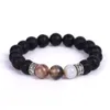 Onyx Bracelet Six-character True Words Buddhism Purification Reiki Yoga Volcanic Stone Handstring Popular Jewelry