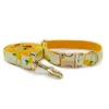 Ananas imprimé colliers pour animaux de compagnie laisses nœud papillon boucle en métal collier pour animaux de compagnie ensemble Style hawaïen laisse de chien fournitures