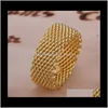 Band sieradenfactorische prijs topkwaliteit vergulde 18 k gouden ringen mode unisex sieraden DFF0740 drop levering 2021 rp8k1