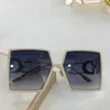 occhiali da sole firmati per le donne Occhiali speciali per la protezione dai raggi UV Montatura quadrata grande vintage Alta qualità gratis Vieni con il pacchetto Lenti grigie oro nero