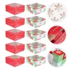 10 Stück Holiday Bakery Cupcake-Boxen Weihnachts-Lebensmittelbehälter mit Einsätzen H1231
