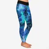 Letsfind Piękne 3d Akwarela Space Texture Design Kobiety Ciepłe Legginsy Wysoka Talia Plus Size Fitness Elastyczne Legginsy 211014