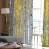 Tulle for Living Room Yellow Birch Forest Bedroom Study Window Sheer Kitchen Balcony Interior Voile Curtain