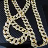 Iced Out Miami Cuban Link Chain Gold Silver Men Hip Hop Necklace Jewelry 16Inch 18inch 20inch 22 tum 24 tum 28 tum 30 tum229h