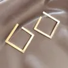 Hoop & Huggie Trendy Oversize Geometric Big Earrings For Women Basketball Brincos Exaggerated Large Square Punk Jewelry