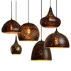 Pendant Lamps Nordic Indoor Vintage Iron Loft Porous Retro Etching Lampshade Bar Restaurant Industrial Wind Rust E27 110-220V Lamp