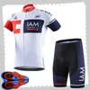 Pro Team Iam Cykling Kortärmad Jersey (Bib) Shorts Sätter Mens sommar Andningsväg Cykelkläder MTB Bike Outfits Sport Uniform Y21041516
