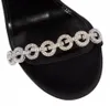 Élégant mariage de mariée Thyra sandales chaussures robe de femme cristal fête dame talons hauts nu noir été gladiateur sandalias avec boîte, EU35-43