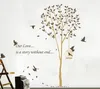 Wall Sticker Tree Bird 66 * 62 IN Big Love Art Home Decal Decalcomanie impermeabili nere 210420