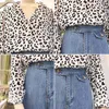 Korean Fashion Leopard Blouse Women Buttoned Shirts Spring Simple Casual Blusas Mujer All Match Long Sleeve Women Tops 210514