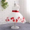 Romantisk V Neck Flower Girl Dress Real Picture Princess for Weddings Tulle