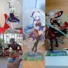 Anime Figure Genshin Impact Diluc Venti Klee Keqing Qiqi Acrylic Stand Model Plate Desk Decor Standing Sign Keychain Lisa Jean G1019