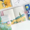 A5 Anteckningsblock Van Gogh Söt läderficka Journal Planner Veckans dagbok Resenärer Anteckningsbok med färgade sidor Stationery 210611