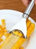 Ze stali nierdzewnej Corn Stripper Owoce Narzędzia Warzywowe COB Peeler Dhresh Kitchen Gadget Cutter Krajalnica Ergonomiczna uchwyt XBJK2104