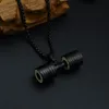 Gym Sport dumbbell necklace fashion jewelry Stainless steel bodybuilding pendant necklaces with chains for men will and sandy DROP SHIP SERVICE