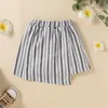 kids Clothing Sets girls outfits children Puff Sleeve Tops+Stripe skirts 2pcs/set summer Spring Autumn fashion Boutique baby clothes