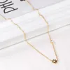 Chains LUXUKISSKIDS Korean Fashion Romantic Colorful Flower Pendant Stainless Steel Chain Necklace For Women Jewelry Parts Bijoux Femme