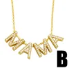Mama-Alphabet-Halskette, Muttertagsgeschenk für Frauen mit Diamant-Mutter-Anhänger-Halsketten