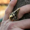 Anéis de cluster special pássaro caveira corvo anel punk estilo jóias ajustável corvo fresco cabeça esqueleto halloween