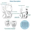 En yeni tip oyuncak Robotlar Robot Çok Etkileşimli Dans Ses Komutu 3 Diller Versiyonlar Dokunma Kontrol Oyuncakları Etkileşimli RC/Elektronik Robot Çocuklar için Sevimli Hediyeler