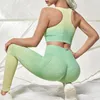 Roupa de ioga 2 pcs ombre mulheres sem costura definir treino sportswear ginásio roupas fitness esportes sutiã sutiã altas cintura leggings correndo calças