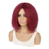 Mixed Real Hairs Wig Headgear Wine Red Fluffy Explosive Headgear Short Afro Hair Wigs