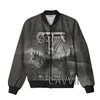 Mäns Jackor Mode Kvinnor / Mäns 3D-tryck Asfyxband Zipper Bomber Män Overcoat Mens Coat Zip Up