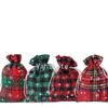 lattice 10*14cm Cotton Drawstring Bags Christmas bag candy gift wrapping Christmas Decorations T2I52418