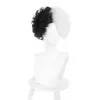 Cruella de Vil Cosplay Pruik Short Curly Black White Ms. Spot Hair Deville Dalmations Hittebestendige S + Cap Y0913