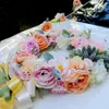 NOUVELLE soie Artificielle Rose Pivoine Ruban arc De Mariage voiture fleur ensemble de décoration de mariage fournitures DiY Couronne fleurs