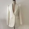 Высококачественные моды дизайнер черный пиджак куртка женский офис работа одна кнопка наружная одежда оптом 211019
