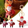 Juldekorationer Keychain Rhinestone Keyring Santa Claus handväska Bag Bil Key Purse Decoration Xmas Semesterpartier Present