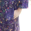 Joilature Retro Print O-Sce - кнопка девять точек рукава платье осень свободно комфортабельные женщины мода пуловеры платья 210521