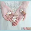 Jewelryjonnafe Or Floral Bridal Headpiece Pin Clip À La Main Feuille De Mariage Ornement De Cheveux Femmes Bijoux De Bal Drop Livraison 2021 B4Tiv