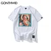 Gonthwid Virgin Mary T-shirts pour hommes 2020 drôle imprimé à manches courtes T-shirts d'été Hip Hop Casual Tops en coton Tees Streetwear Y0322