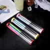 Creative Set of 4pcs Stainless Steel Straws with Silicone Flex Tips Cover,2pcs Cleaing Brushes and 1 Portable Clear Case Included LLA7154