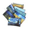 クラシック印刷創造的なノスタルジック油絵袋の女性手小さな正方形のレトロジッパーコイン財布