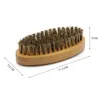 Natural Boar Hair Bristle Beard Mustache Brush Shaving Comb Men Face Massage Round Wood Handle Handmade Beard Brushes SN4441