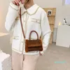 Çapraz Vücut Kürklü Çanta Kadınlar Için Crossbody Çanta Kış Moda Peluş Deri Zincir Omuz Messenger Kadın Lüks Çanta