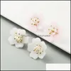 Stud Örhängen Smycken Elegant Koreansk Akrylblomma För Kvinna Vintage Simated Pearl Crystal Beaded Statement Girl Ear Drop Leverans 2021 Ozv