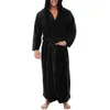 Men039s Sleepwear Men Luxury Long Bath Robe Dressing Gown Hooded Lace Up Bathrobe Warm7148810