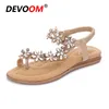 Czeski styl moda sandały damskie płaskie rhinestone damskie buty peep toe jakości sexy bohemian duży rozmiar