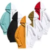 Men's Spring Long Sleeve Hoodies Fashion Half Black Half White Cool Hoodies Men Patchwork Cotton Sweatshirt Male Hoodie Y211118