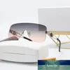 Moda Pist Güneş Gözlüğü Kare Çerçevesiz Çerçeve Avant-Garde Tasarım Açık UV400 Koruma Fabrika Fiyat Uzman Tasarım Kalitesi Son Tarzı Orijinal Durum