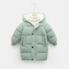 子供の冬のジャケットのための男の子のコットンコートキッズフード付きアウターティーンエイジャー女の子長いパッドドジャケットtz665 H0909