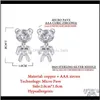 참석 보석 드롭 배달 거래 곰 여자 입방 지르코니아 금요일 귀걸이 스터드 블랙 2021 시에 크리스탈 귀여운 바늘 여자 S925 cuinh zj