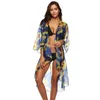 Womail Cover-ups zomer vrouwen zonnebloem chiffon baden strand bikini zwempak badkleding smok w30417 sarongs