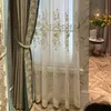 Luxury Embossed 3D Embroidered Lace Curtain High-grade Chenille Fabrics Blackout Curtains For Living Room Bedroom Blinds Drape#4 210712