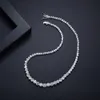 Trendiga älskare halsband lab diamant cz sten vit guld fylld chorker hänge halsband för kvinnor brud party bröllop smycken