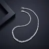 Trendy Lovers Necklace Lab Diamond Cz Stone White Gold Filled Chorker Pendant Necklaces for Women Bridal Party Wedding Jewelry